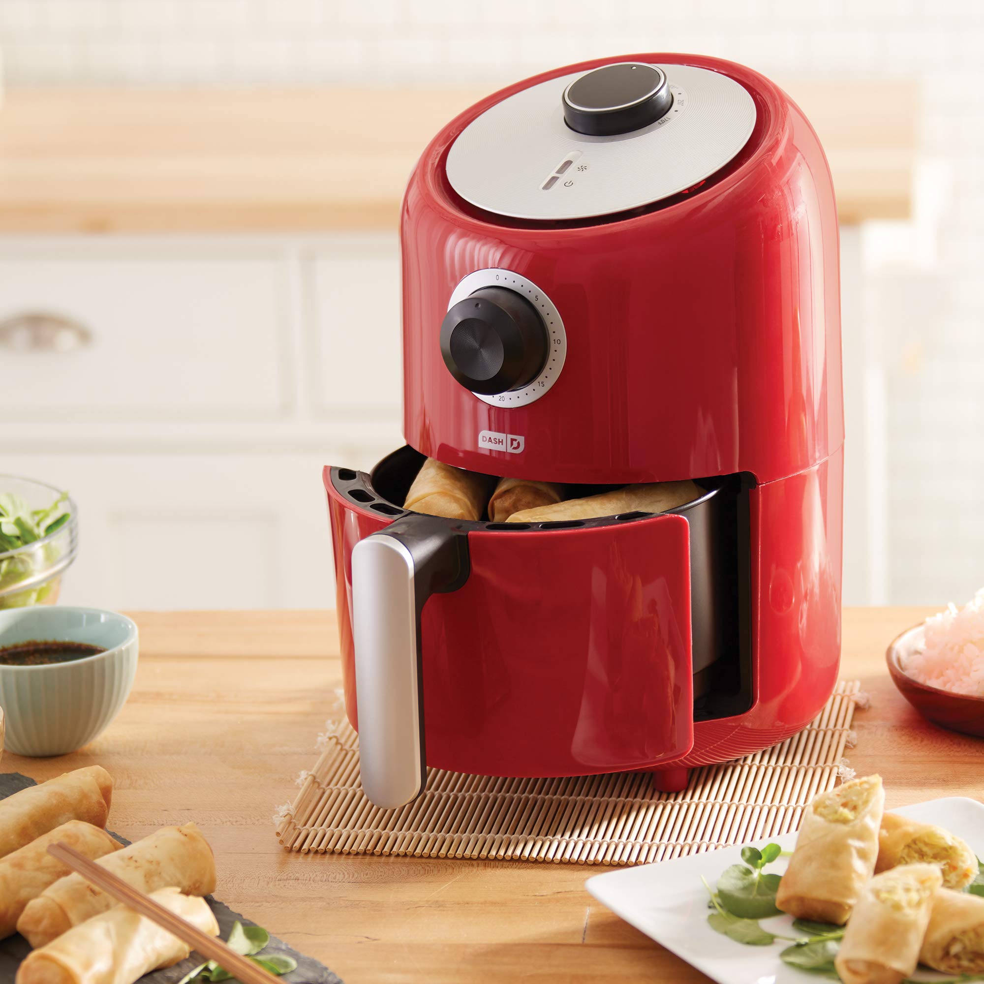 Dash Compact Air Fryer Oven Cooker With Temperature Control, Non-Stick Fry Basket, Recipe Guide + Auto Shut Off Feature, 2 Quart